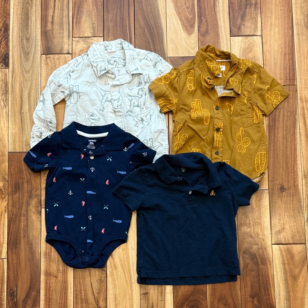Collard Set of Boys' Shirts and Onesie